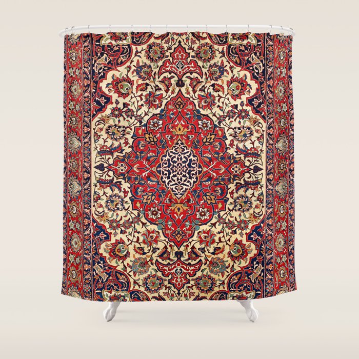 Esfahan Central Persian Rug Print Shower Curtain Gallery Image 1