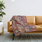 Esfahan Central Persian Rug Print Throw Blanket Gallery Image 1