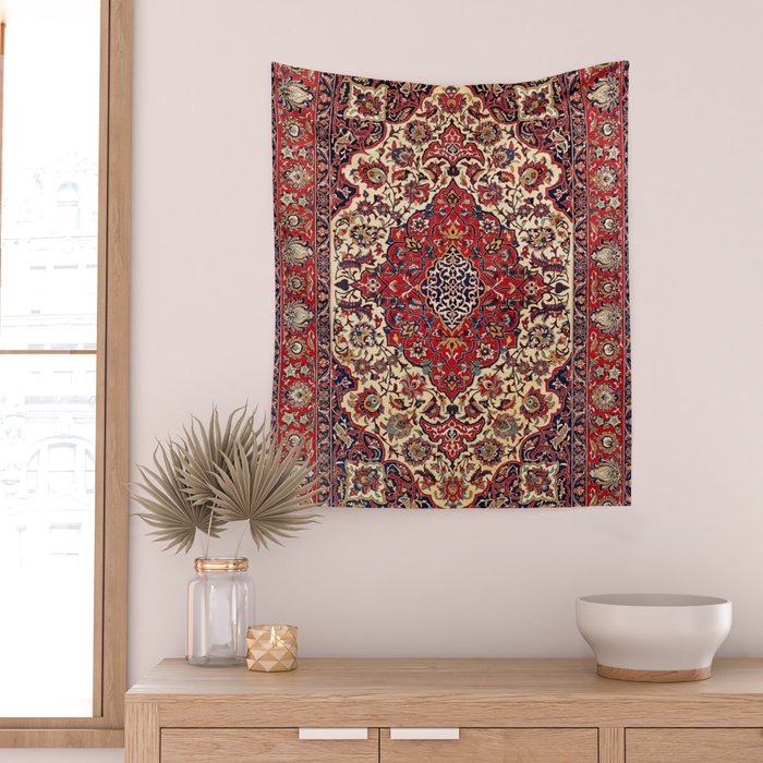 Esfahan Central Persian Rug Print Wall Tapestry Gallery Image 2