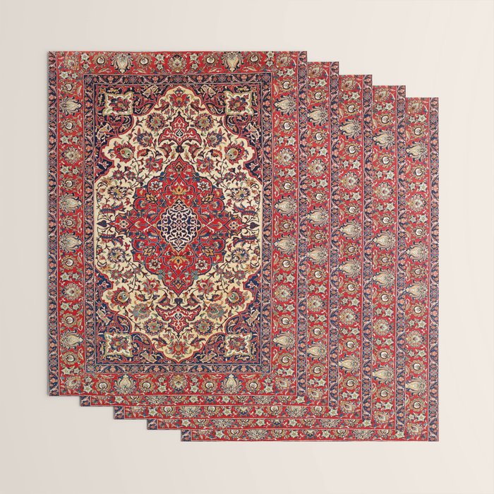 Esfahan Central Persian Rug Print Wrapping Paper Gallery Image 3