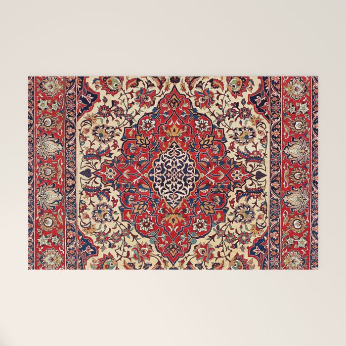 Esfahan Central Persian Rug Print Welcome Mat Gallery Image 1
