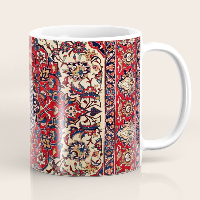 Esfahan Central Persian Rug Print Coffee Mug Gallery Image 1