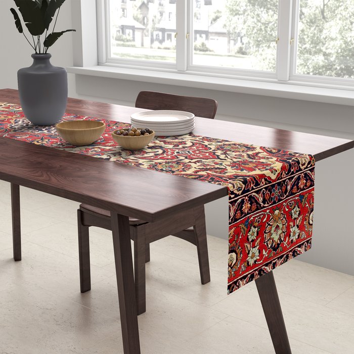 Esfahan Central Persian Rug Print Table Runner Gallery Image 2