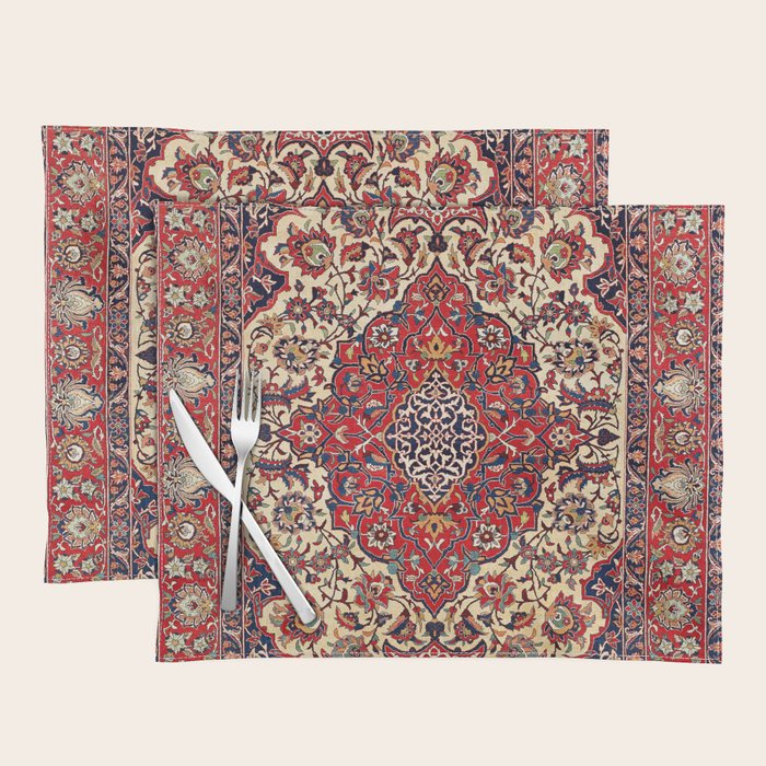Esfahan Central Persian Rug Print Placemat Gallery Image 1