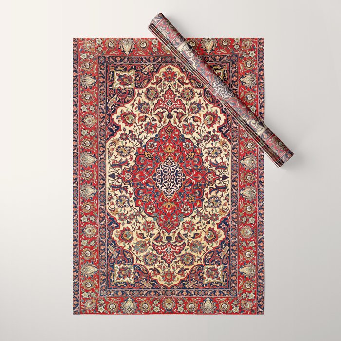 Esfahan Central Persian Rug Print Wrapping Paper Gallery Image 1