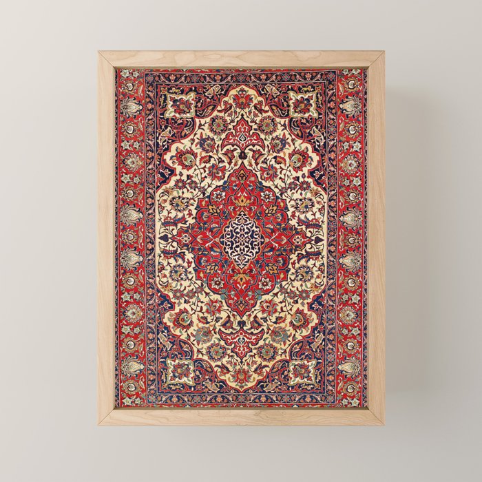 Esfahan Central Persian Rug Print Mini Art Print Gallery Image 1