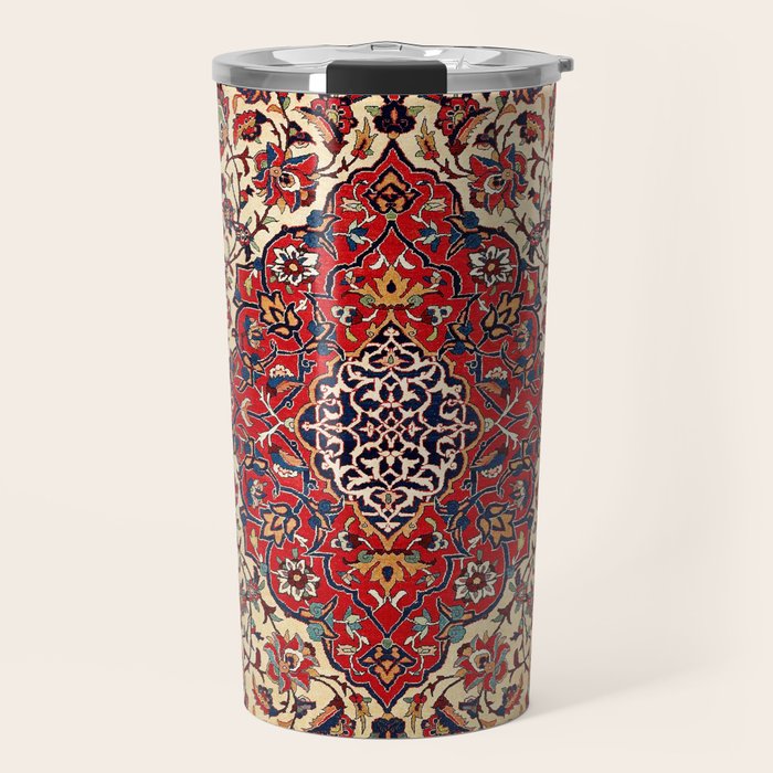 Esfahan Central Persian Rug Print Travel Mug Gallery Image 1