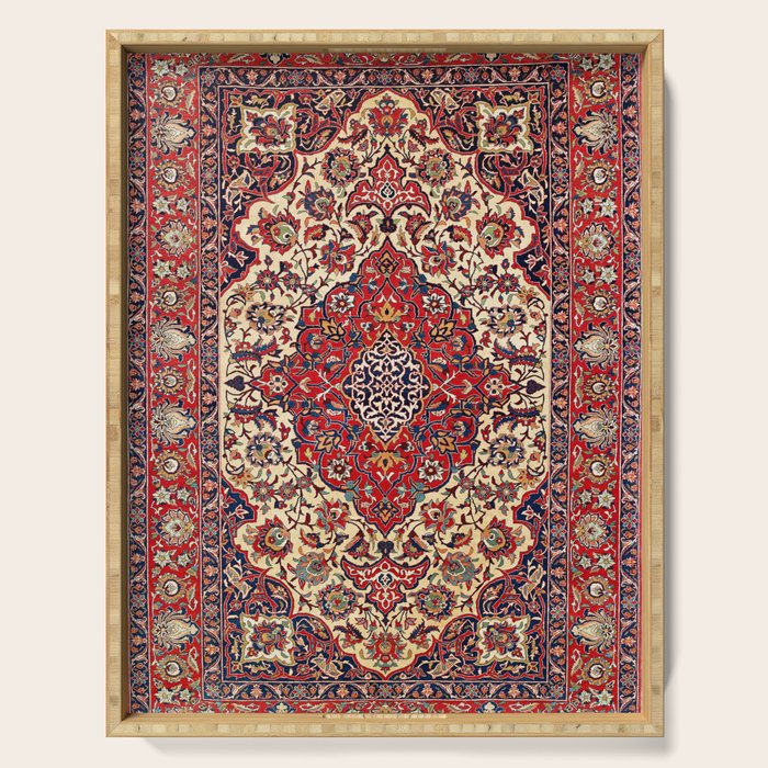 Esfahan Central Persian Rug Print Serving Tray Gallery Image 1