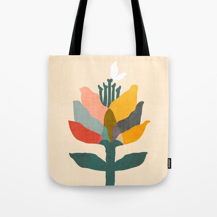 Flower and butterfly Tote Bag Gallery Image 1
