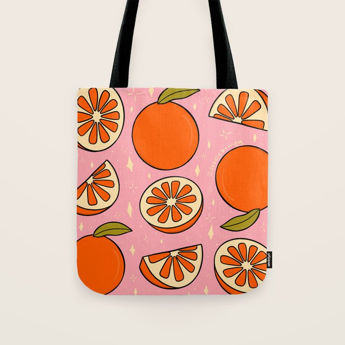 Orange Print Tote Bag Gallery Image 1