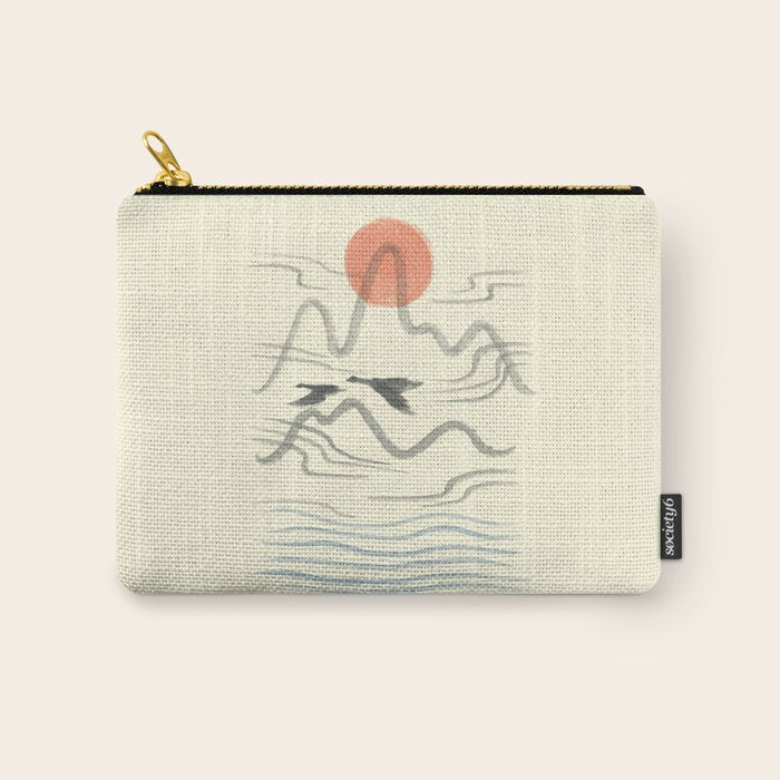 Watercolor 9 Abstraction minimal landscape lover bird Carry All Pouch Gallery Image 1