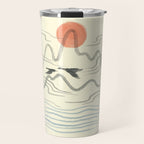 Watercolor 9 Abstraction minimal landscape lover bird Travel Mug Gallery Image 1