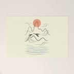 Watercolor 9 Abstraction minimal landscape lover bird Welcome Mat Gallery Image 1