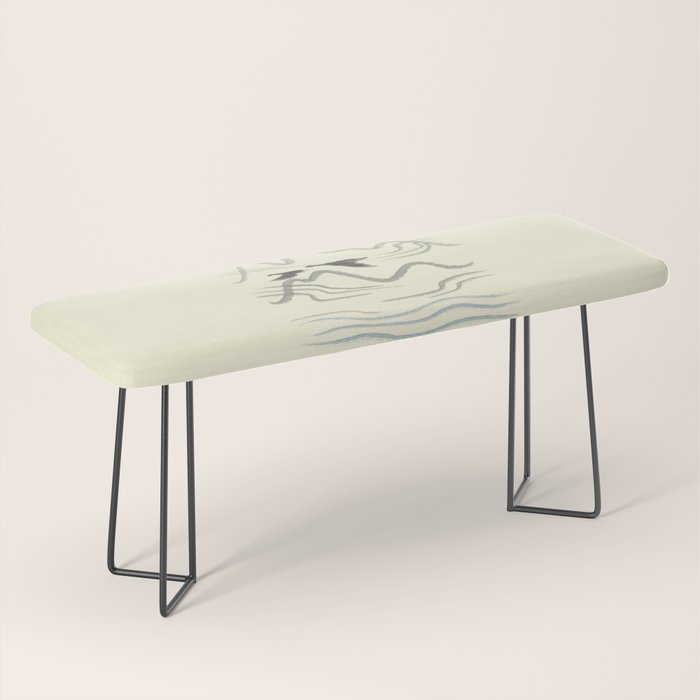 Watercolor 9 Abstraction minimal landscape lover bird Bench Gallery Image 1