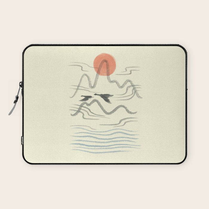 Watercolor 9 Abstraction minimal landscape lover bird Laptop Sleeve Gallery Image 1