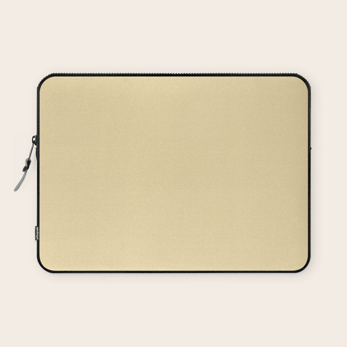 Lantern Light soft pastel creamy yellow solid color modern abstract pattern Laptop Sleeve Gallery Image 1