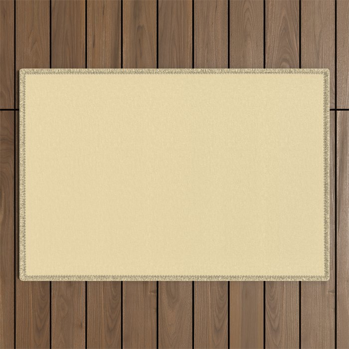 Lantern Light soft pastel creamy yellow solid color modern abstract pattern Outdoor Rug Gallery Image 1