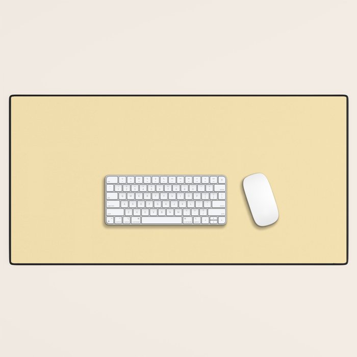 Lantern Light soft pastel creamy yellow solid color modern abstract pattern Desk Mat Gallery Image 1