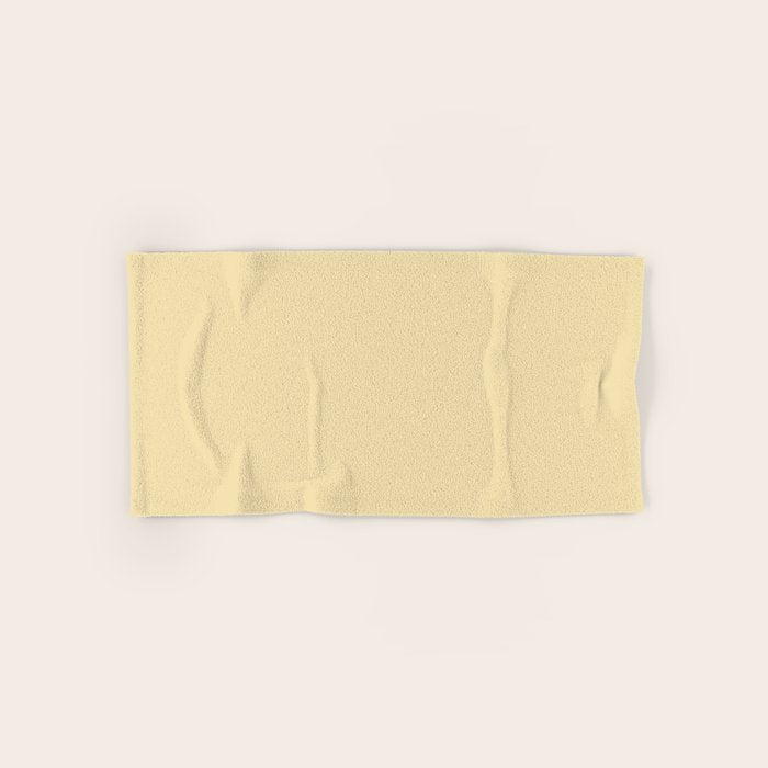 Lantern Light soft pastel creamy yellow solid color modern abstract pattern Bath Towel Gallery Image 1