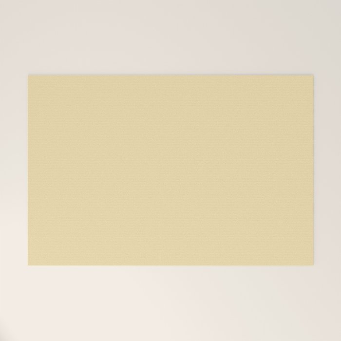 Lantern Light soft pastel creamy yellow solid color modern abstract pattern Welcome Mat Gallery Image 1