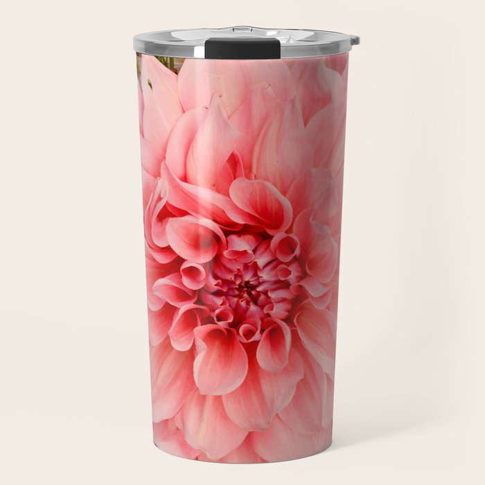 Nuances of Pink - Modern Botanical Dahlia Flower Photography Travel Mug Gallery Image 1