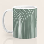Hand drawn Geometric Lines in Forest Green 3 Coffee Mug Gallery Image 3