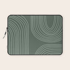 Hand drawn Geometric Lines in Forest Green 3 Laptop Sleeve Gallery Image 1