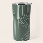 Hand drawn Geometric Lines in Forest Green 3 Travel Mug Gallery Image 1