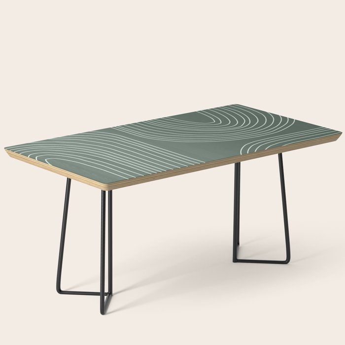 Hand drawn Geometric Lines in Forest Green 3 Coffee Table Gallery Image 1