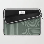 Hand drawn Geometric Lines in Forest Green 3 Laptop Sleeve Gallery Image 2