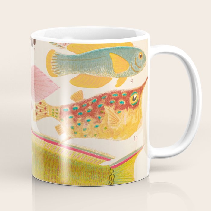 Colorful Tropical Fishes Vintage Sea Life Illustration Coffee Mug Gallery Image 1