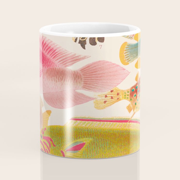 Colorful Tropical Fishes Vintage Sea Life Illustration Coffee Mug Gallery Image 4