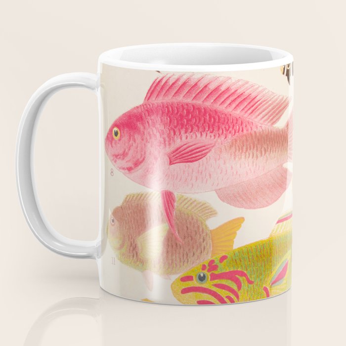 Colorful Tropical Fishes Vintage Sea Life Illustration Coffee Mug Gallery Image 3
