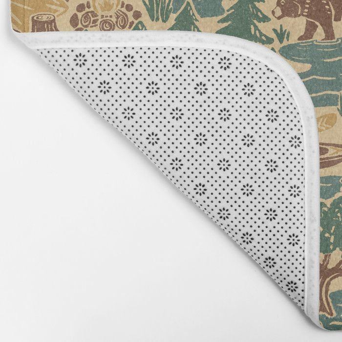 North Country Summer - spruce and gold Bath Mat Gallery Image 2