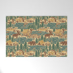 North Country Summer - spruce and gold Welcome Mat Gallery Image 1