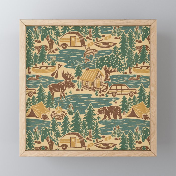 North Country Summer - spruce and gold Mini Art Print Gallery Image 1