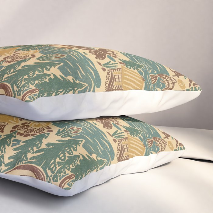 North Country Summer - spruce and gold Pillow Sham Gallery Image 3