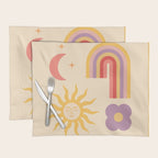Minimal geometric abstraction Rainbow, Flower, Sun and Moon 2 Placemat Gallery Image 1