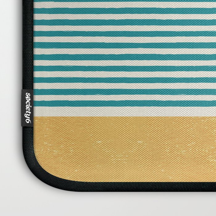 Sun Beach Stripes - Mid Century Modern Abstract Laptop Sleeve Gallery Image 3