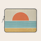Sun Beach Stripes - Mid Century Modern Abstract Laptop Sleeve Gallery Image 1