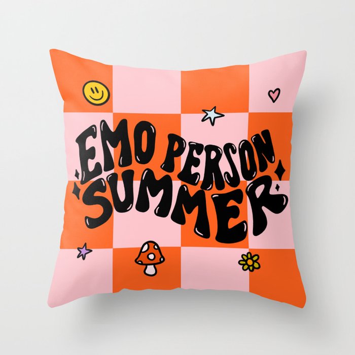 Emo Person Summer Throw Pillow Gallery Image 1