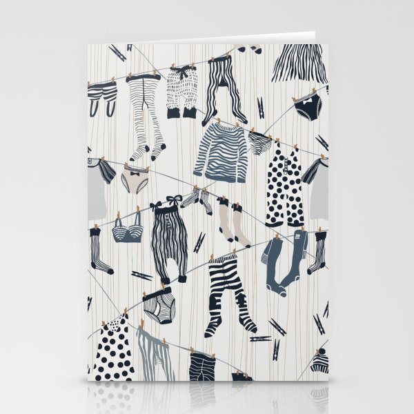 Hang out in laundry room Illu denim Stationery Card Gallery Image 2