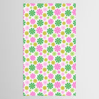 Retro Pinwheel Snowflakes - Green & Pink Tablecloth Gallery Image 2