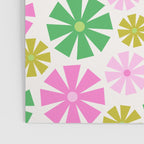 Retro Pinwheel Snowflakes - Green & Pink Poster Gallery Image 3