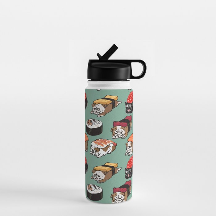 Sushi English Bulldog Water Bottle Gallery Image 1