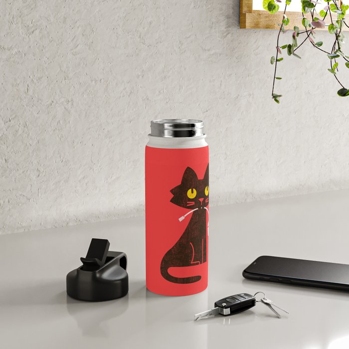 Fitz - Hungry hungry cat (and unfortunate mouse) Water Bottle Gallery Image 5