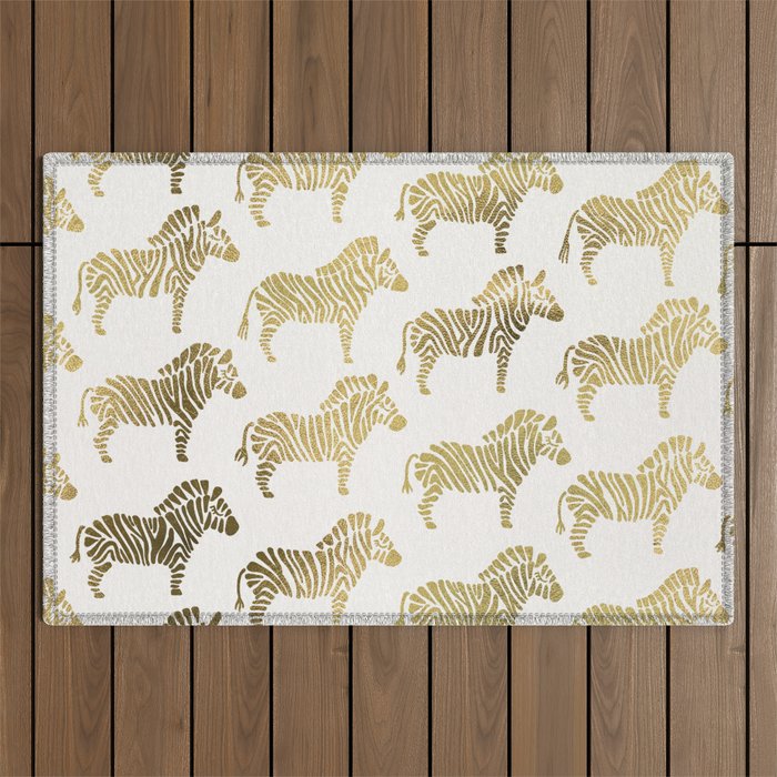 Golden Zebras Outdoor Rug Gallery Image 1