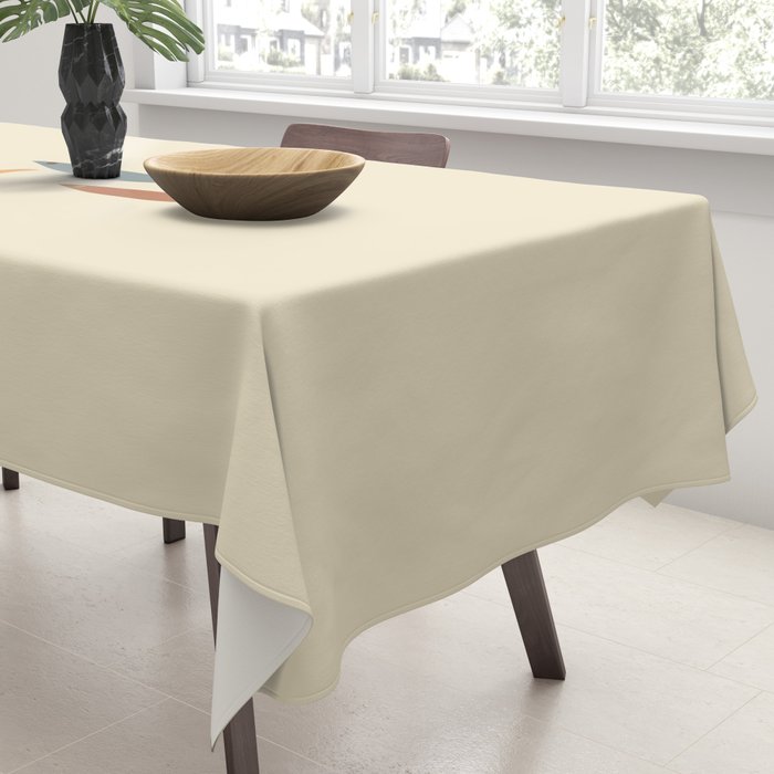 Fish Trio Mid-Century Modern Minimalism in Orange, Slate Blue, Brown, and Cream Beige Tablecloth Gallery Image 3