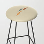 Fish Trio Mid-Century Modern Minimalism in Orange, Slate Blue, Brown, and Cream Beige Stool Gallery Image 2