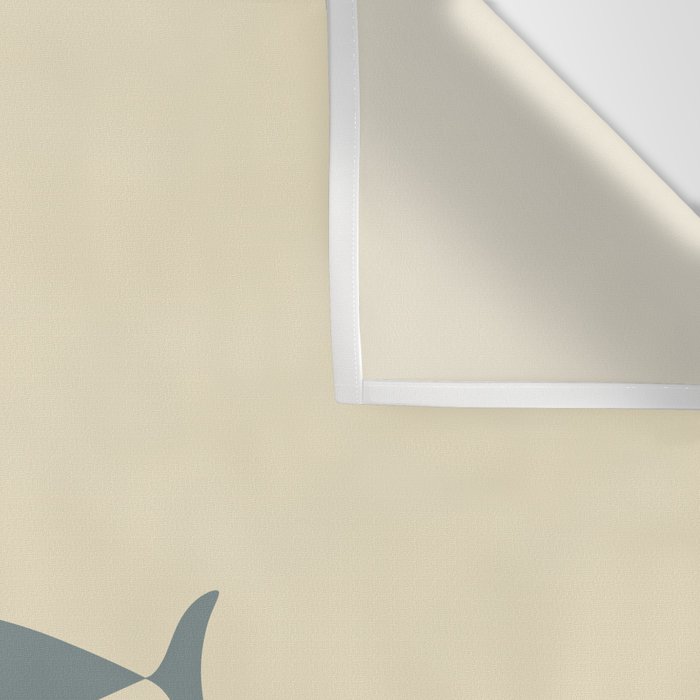 Fish Trio Mid-Century Modern Minimalism in Orange, Slate Blue, Brown, and Cream Beige Wall Tapestry Gallery Image 3